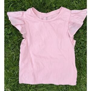 GAP Kids Girls Pink Flutter Sleeve T-Shirt Short Sleeve (SZ M 8)